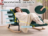 Corduroy Nursery Rocking Chair w/ Pull-out Footrest, Adjustable Backrest 100&deg-160&deg, Oversized 14242393