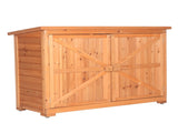 Double Doors Fir Wooden Garden Yard Shed Lockers Outdoor Storage Cabinet Unit Orange Red 38440090