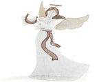 White Cloth Christmas Angel 3.6ft with Moving Wings, 102 LED Warm White Lighted Angel, Plug-in 12V 97723944