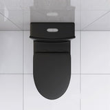 Matte Black Elongated One Piece Toilet Dual Flush 1.1/1.6 GPF Water Saving Map 1000g,Matte Black W2826P192009