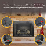 ZUN 28inch Infrared Electric Fireplace Insert, Touch Panel Home Decor Heater, With Cracking Sound W1769P191328