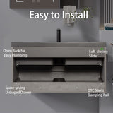 42" Floating Bathroom Vanity with Sink, Modern Wall-Mounted Bathroom Storage Vanity Cabinet with W1573P155847