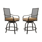 ZUN Outdoor Living Swivels Bar Stools, Outdoor Bistro Set for Garden Balcony Backyard Deck, High Bar W1859P203845