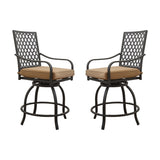 ZUN Outdoor Living Swivels Bar Stools, Outdoor Bistro Set for Garden Balcony Backyard Deck, High Bar W1859P203845