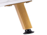 (106 x 50 x 48cm) Simple Double-layer Golden Iron Pipe Marble PVC Coffee Table Rectangular 28906257