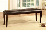 ZUN Transitional Dining Room 1pc Bench only Dark Cherry / Espresso Padded Leatherette Seat Solidwood B011P208964