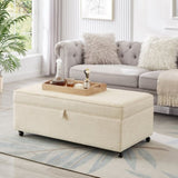 Modern Large Comfort Sofa Ottoman with Storage, Modular Sectional Storage Ottoman With Wheels For W2186P178685
