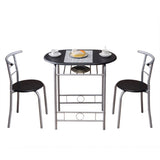 ZUN PVC Breakfast Table Black 67657426