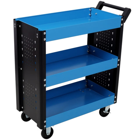 3 Tier Rolling Tool Cart on Wheels,Heavy Duty Utility Tool Cart with Pegboard for Repair Shop, W465P146341