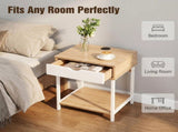 Side End Table, Nightstand, Bedside Table with Drawer and Storage Shelves, Sofa Table for Living 93663726