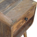 Artisan Furniture Solid Wood Mini Oak-ish Curve Lower nightstand B182P279316