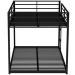 ZUN Full over Full Metal Bunk Bed, Low Bunk Bed with Ladder, Black 71718681