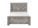 Contemporary Rustic Gray Finish Twin Size Panel Bed Wooden Bedroom Furniture 1pc, Bed in a Box B011P250478