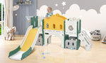 ZUN Kids Slide Playset Structure, Castle Climber with Slide and Basketball Hoop, Toy Storage Organizer 49067753