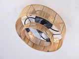 20" Double Tier Rope Caged Flush Mount Ceiling Fan with Light Kit ,With Remote W3596P460468