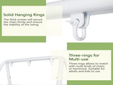 133*137*180cm Wrought Iron Four-Legged Standing 200kg Three Rings Hanging Chair Frame White 84409796