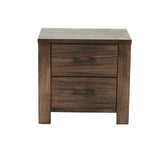 Oak Finish 1pc Nightstand Wooden Bedside Table 2x Drawers Storage Bedroom Furniture B011P244397