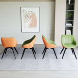 A set of 4 dining chairs, medieval modern kitchen dining chair, PU decorative chairs with black 48388254