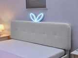 Queen Size Kids Upholstered Bed with Oversized Rabbit Ear Headboard, LED Light & 4 Storage Drawers, W1413P384927