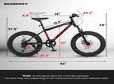 S20109 Kids' Bike 20 Inch Wheels Fat Tire Bike, 4" Wide Fat Tire Snow Mountain Bike Ages 8-12 Year W2563P156283