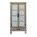 ZUN 55.12'' Tall Tower Storage Cabinet - Rustic Wood Sideboard Pantry Cabinet - Versatile Buffet Cabinet W2295P246674