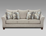 ZUN Camero Platinum Fabric Pillowback Sofa T2574P195797