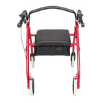 ZUN Iron Walker with Wheels Black & Red 48381029