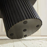 46.45 inch MDF Dining Table for Dining Room Round Dinner Tables Mid-Century Modern Table BLACK W876P263005