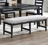 ZUN Modern 1pc Dining Bench Black Frame Upholstered Cushion Plush Comfort Seat Kitchen Dining Room B011P218341