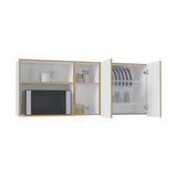 Corinto 59" Wide Two - Door Wall Cabinet with Four Shelves, Drying Rack Dish for Kitchen, Garage, B200P286937