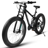 ZUN A26309 26 inch Mountain Bike,Full-Suspension 21 Speeds Drivetrain with Disc-Brake MTB Bicycle, 26*4" W1856P153474