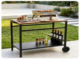 Stainless Steel Outdoor Grill Prep Table with Storage Cabinet Spice Rack & Tool Hooks, Rolling 30951117