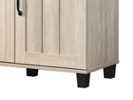ZUN Contemporary Home Furniture 3-Door Shoe Cabinet 1pc Dusty Gray Oak Finish 6x Adjustable Shelves B011P193968