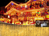 105ft Outdoor Christmas Decoration Lights,1000 LED 8 Modes Curtain Fairy Lights with 50 Drops,Plug 18819962