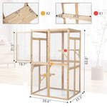 ZUN Wooden Cat Catio, Outdoor Cat Enclosure, Cat House with Platforms, Sunshine Board, Hammock, Door, W2181P191345