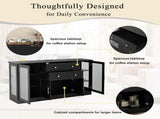 U-Style 58.3" Modern Buffet Sideboard with 4 Doors & 2 Drawers, Adjustable Shelves, Power Outlet, N711P437648B