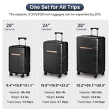 Luggage Expandable Suitcase PCABS 3 Piece Set with TSA Lock Spinner 93844175