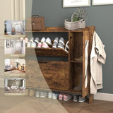 Shoe Storage Cabinet with 2 Flip Drawers, Freestanding Organizer with Metal Legs for Entryway, W2129P299615