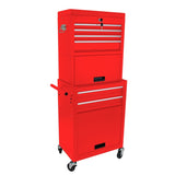Tool Cabinet on Wheels, 6-Drawer Lockable Rolling Tool Chest w/ 4 Universal Wheels, 2 in 1 W110282272