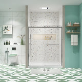 Bypass shower door, sliding door, with 5/16" tempered glass and Brushed Nickel finish 6074 W2122P166988