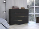 Lynbrook 4-Drawer Dresser Black Wengue and Light Oak B06280069