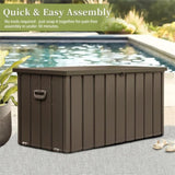 ZUN 150 Gallon Outdoor Storage Deck Box Waterproof, Large Patio Storage Bin for Outside Cushions, Throw W1859P168271