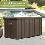 ZUN 100 Gallon Outdoor Storage Deck Box Waterproof, Large Patio Storage Bin for Outside Cushions, Throw W1859P168258