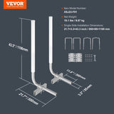 VEVOR Boat Guide, 43" Adjustable Design Guide Poles, 2PCS Rustproof Galvanized Steel T3342P359989