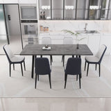 55.12-70.87" expandable rectangular dining table that can accommodate 4-6 people, equipped with 6 PU 31002159