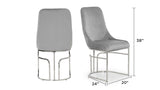 Emrald Modern Style 2PC Dinning Chairs made with wood and Steel Legs Gray B009P298426
