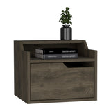 Winchester Floating Nightstand, Modern Dual-Tier Design with Spacious Single Drawer Storage, Dark B097P199740