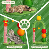 29in Cat Tree Tower with Sisal Scratcher Balls, Cute Holiday Scratching Post with Danging Ball for 67887340