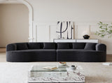 Curved Sectional Sofa, 106.3-inch Oversized Modern Bone-Free Cloud Sofa with 6 Pillows Luxury W3505P355588