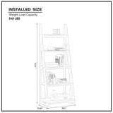 5-Tier Shelves,Bookshelf, Storage Rack, Bookcase with Rubber Wood Frame, Ladder Shelf for Living W2582P195346